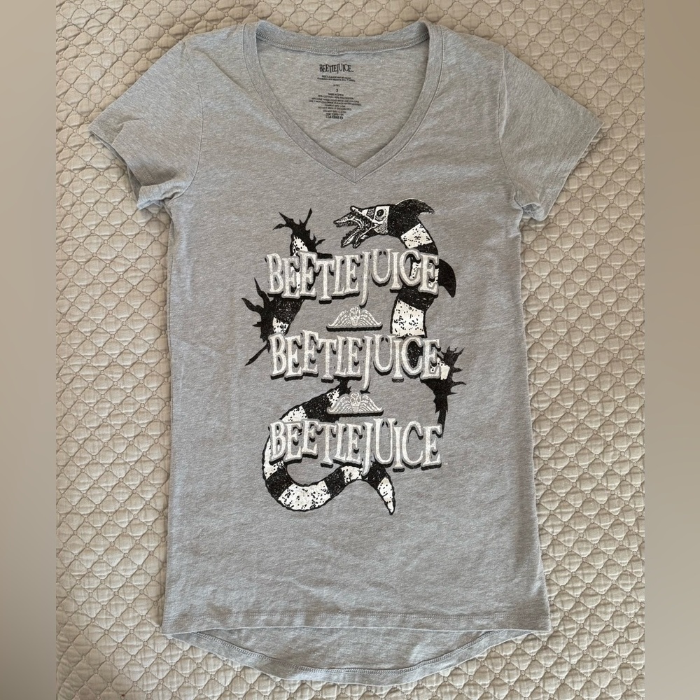 Gray Beetlejuice Graphic T-Shirt